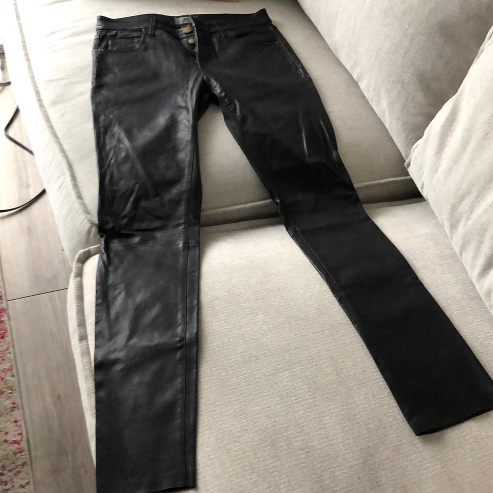 Current Elliot black leather pants
